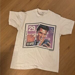 Vintage 1992 Elvis Presley Postage Stamp T-Shirt